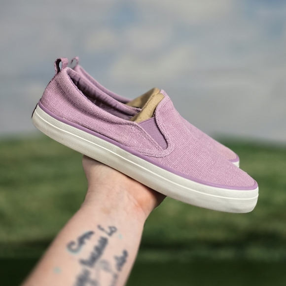 Sperry | Crest vibe chambray Lavender Slip-On woven linen Sneakers - Picture 11 of 16